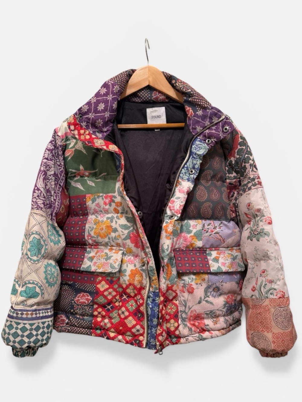 Found by Free People Mixed Print Garden Puffer Women’s XS - Picture 10 of 15